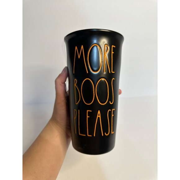 Rae-Dunn Halloween “More Boos Please” Travel Mug | Black & Orange Coffee Tumbler - Picture 5 of 5